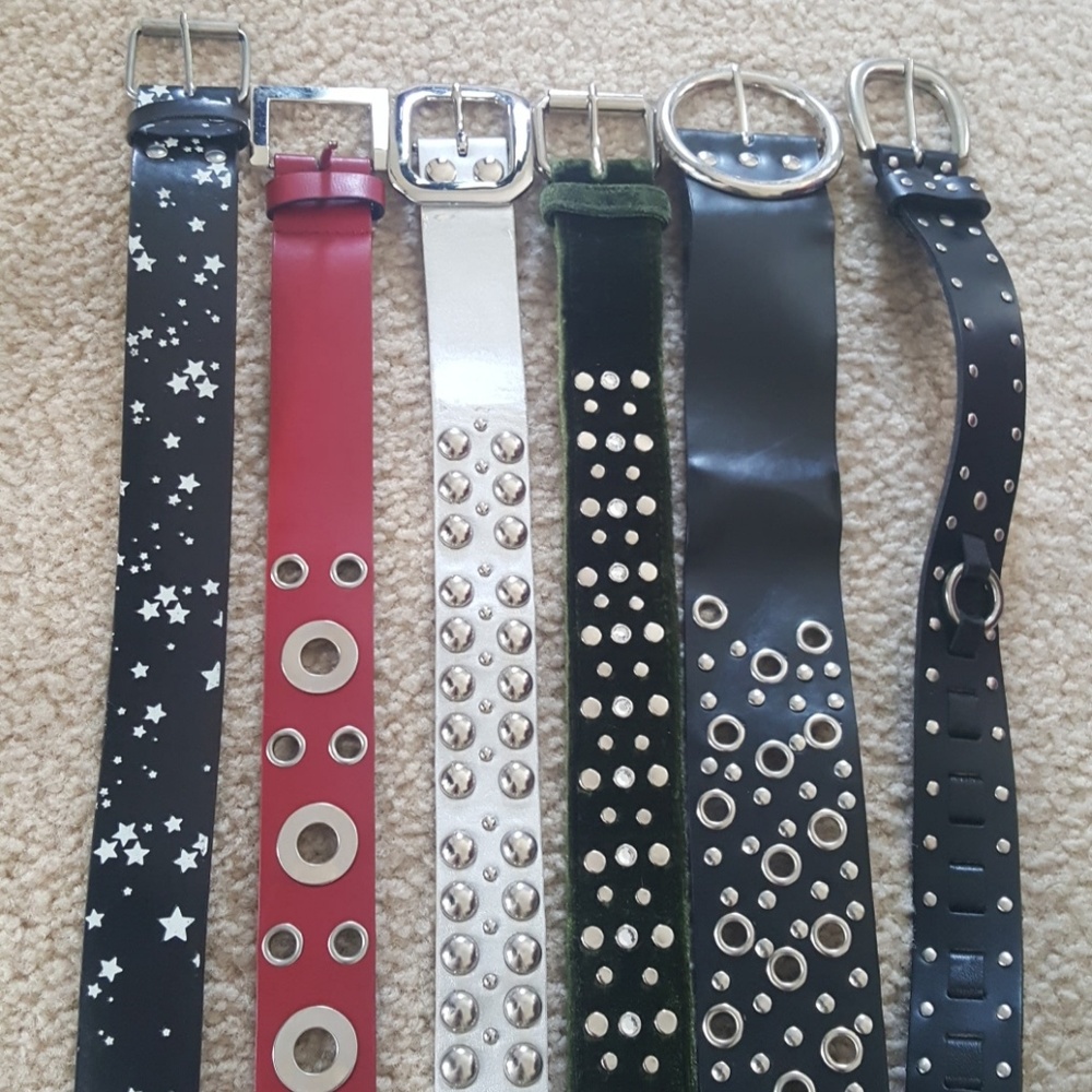 Lot of many studded belts